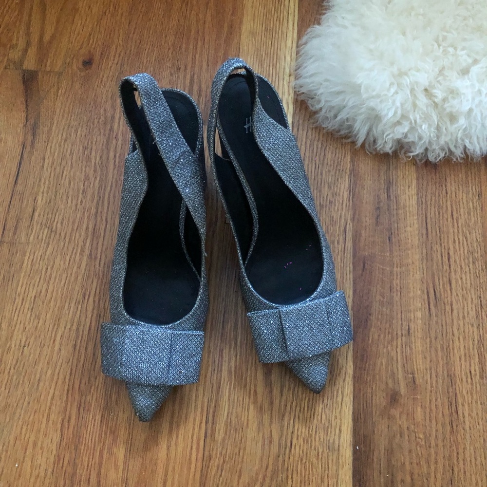 Silver Bow Heels